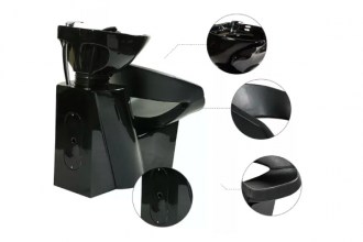 Washing chair, 8031 (color:125, shiny black + white washbasin)