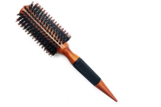 Wooden brush with nylon and boar bristles, d33mm